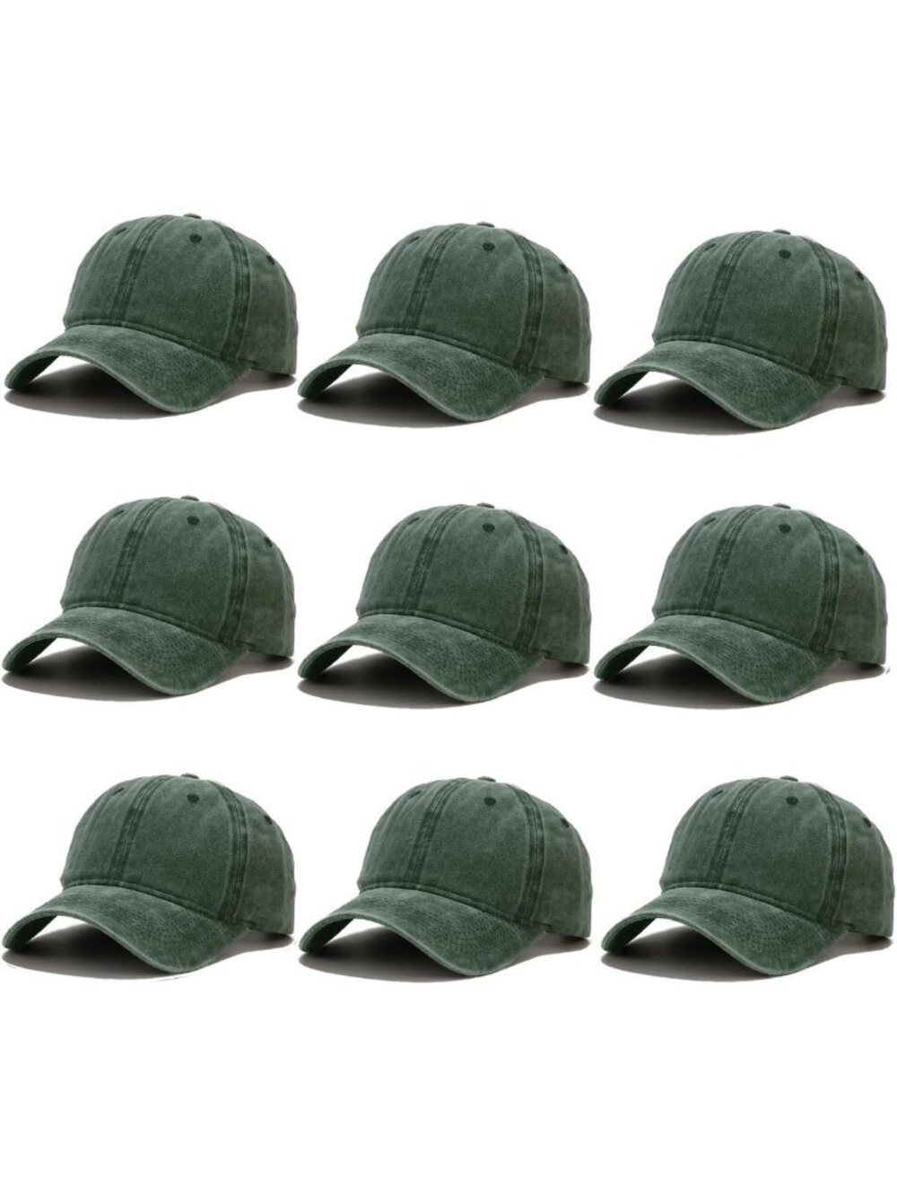 Vintage Distressed Baseball Cap Set - Unisex Adjustable Dads Hat, 9 Pieces